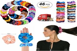 Hair Scrunchies Velvet Elastics Ties Hair Bands Scrunchy Ties Ropes Cadeaux 46 PCS9505967