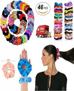 Hair Scrunchies Velvet Elastics Ties Hair Bands Scrunchy Ties Ropes Cadeaux 46 PCS1673997