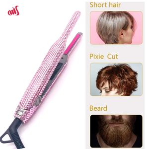 Stijltang Bling Klein strijkijzer voor kort haar en Pixie Cut Dual Voltage Baard Dun potlood Stijltang Keramisch Reizen 240226