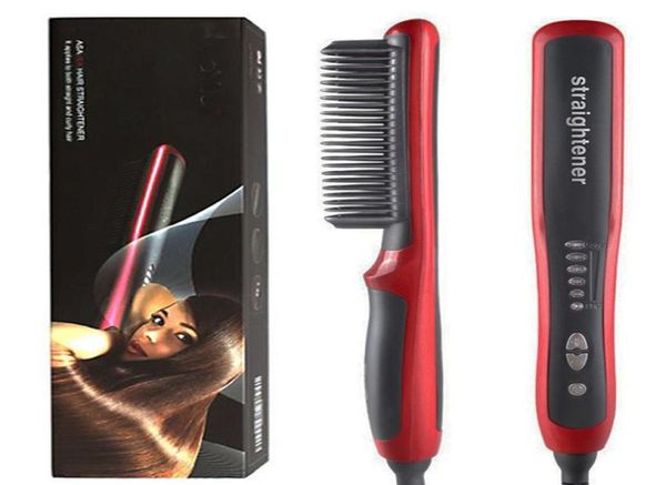 Peine alisador de pelo, cepillo alisador eléctrico, peines rizados para pelo de barba de calentamiento rápido, herramientas de peinado profesionales para hombres y mujeres 23914326