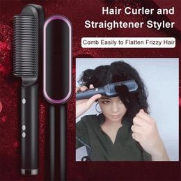 Hair Saiderener Peigt intérieur boucle boucle curling tige double utilisation de la température modélisation de la température négative Ion Splint électrique Brosse 240418