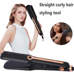 Hair Slackerner Fast Ptc Chauffage instantané Céramique Plaque plate Fer Fon Température réglable 2 en 1 outil de style Curler Straight 240506