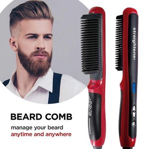 Lisseur cheveux hommes barbe peigne céramique lisseur brosse pour 240126