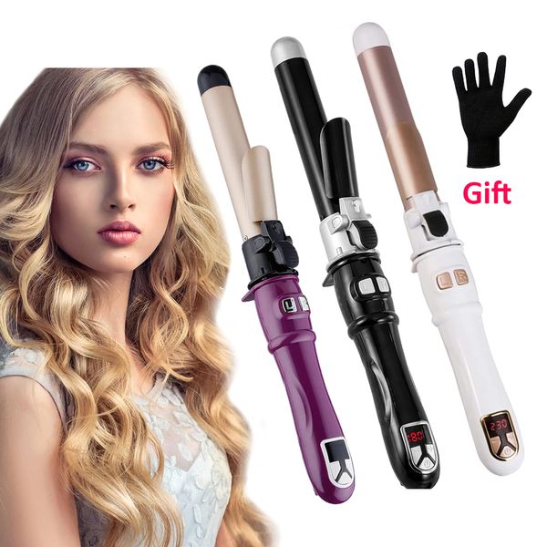 Planchas para el cabello 1 1 1 25 pulgadas Rotación Curling Iron Wand Rizador automático 30s Calor instantáneo Auto Waver Styling Irons 230920