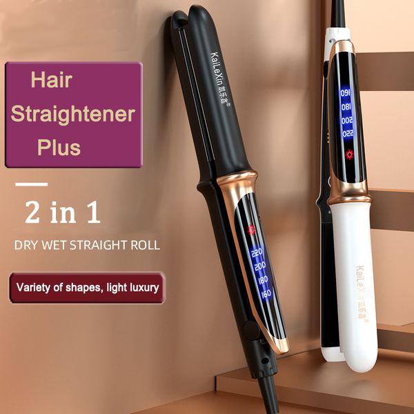 Planchas para el cabello 2 en 1 Plancha profesional Plancha para herramientas de peinado de rizos húmedos o secos 230831