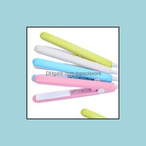 Planchas de pelo 2 unid/lote Mini plancha de pelo electrónica de cerámica plancha Chapinha alisadora planchas corrugadas crimpadora Stylin Dhrkg