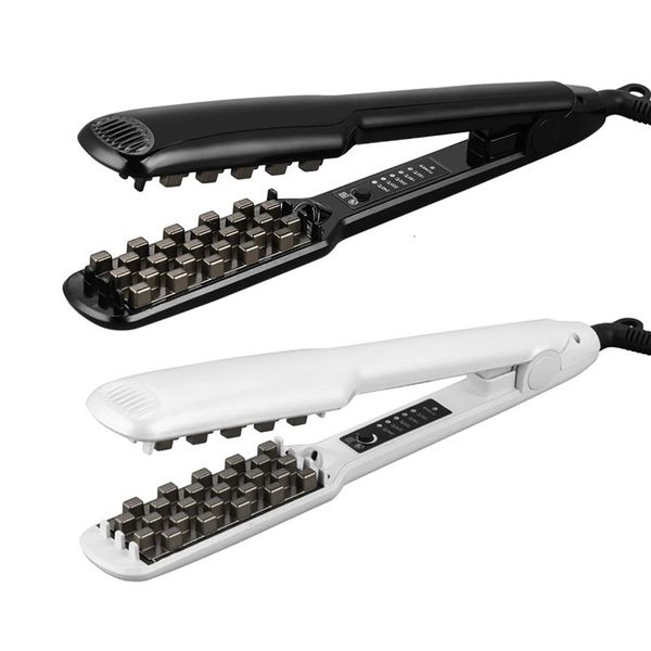 Alisadores para el cabello 2 en 1 Medidor de volumen de cabello Forma de cerámica Prensado Alicates para permanente Plancha de maíz y plancha de ondas 231205