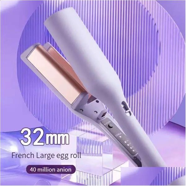 Planchas para el cabello 32 mm Rizador eléctrico Matic Lambswool Herramienta de larga duración Estilo francés Rotación Anti-Llama Diseño Drop Delive DHSPU