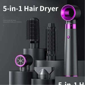 Lisseurs à cheveux 5 en 1 Sèche-cheveux électrique Outil de coiffage Brosse à air Lisseur multifonctionnel Ion négatif Curler Blow Set 231121 Drop de Dhqed