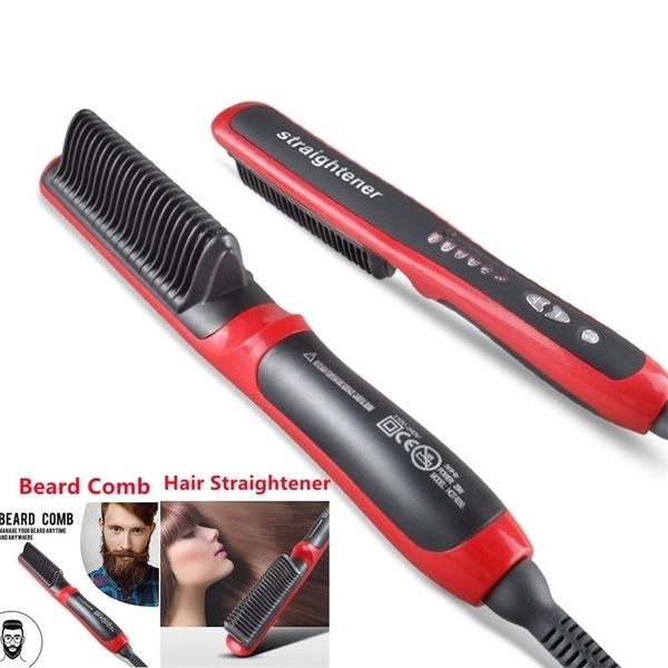 Lisseurs de cheveux ASL908 Lisseur Durable électrique droite barbe peigne brosse chauffée céramique redressage EU Plug 221006