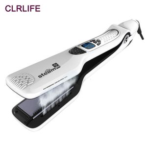 Hair Straighteners CLRLIFE Steam Straightener Brush Ceramic Flat Iron Professional Electric Comb Fast Straightening 221203