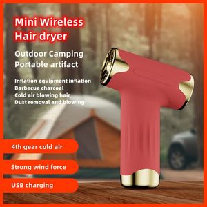 Sèche-cheveux sans fil à grande vitesse pour l'extérieur USB chargeant le carbone soufflant le mini ventilateur gonflable de dépoussiérage domestique monté sur voiture 231121