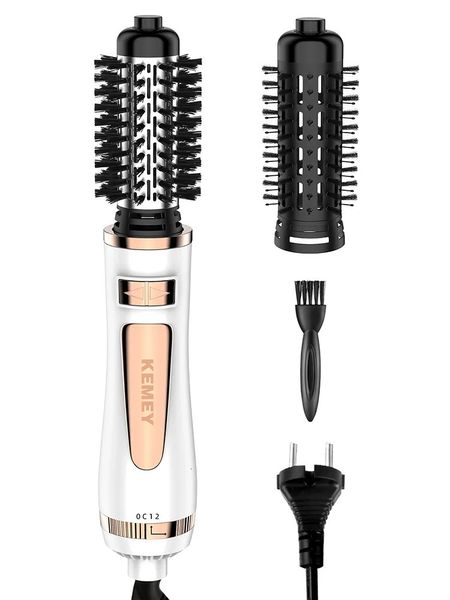 Kemei 2 en 1 Sèche-cheveux Brosse à air Professionnel Styler Électrique Rotatif Curler Peigne pour Salon 231205