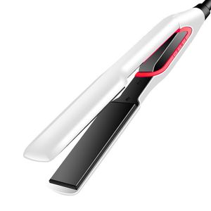 Alisadores de cabelo Kemei Straightener Curler Flat Iron Negative Ion Straighting Curling Tourmaline Cerâmica Placa de Aquecimento Display LCD 230831