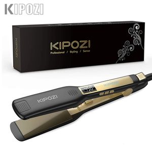 KIPOZI fer à lisser professionnel fer plat avec affichage LCD numérique double tension chauffage instantané fer à friser 231202