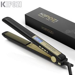 Lisseur KIPOZI Professional Hair Striaghtener Dual Volotag Chauffage Instantané Fer Plat 2 En 1 Bigoudi Affichage Numérique LCD 230412