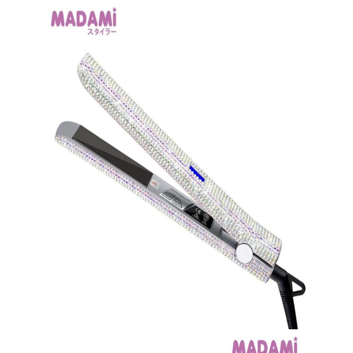 Hair Straighteners Madami Shine Straightener Flat Iron Hand Made Crystal Diamond With Lcd Display Sparkling Rhinestones Titanium Pla Dh0On