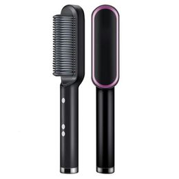 Haar rechters Multifunctionele professionele rechteiger Tourmaline Ceramic Curler Brush Comb Curling Iron 221115