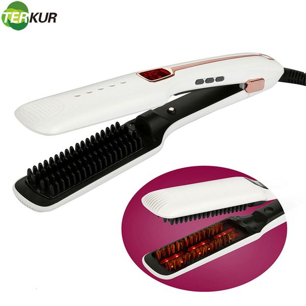 Fer à lisser Ion négatif Vapeur Lisseur rapide Brosse électrique automatique Peigne à air anti-brûlure Humide et sec 360 Style rotatif 230620