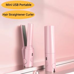 Fer à lisser Portable sans fil peigne à cheveux raides 180 ° température constante voyage bigoudi prise USB sans fil anti cuir chevelu 231205
