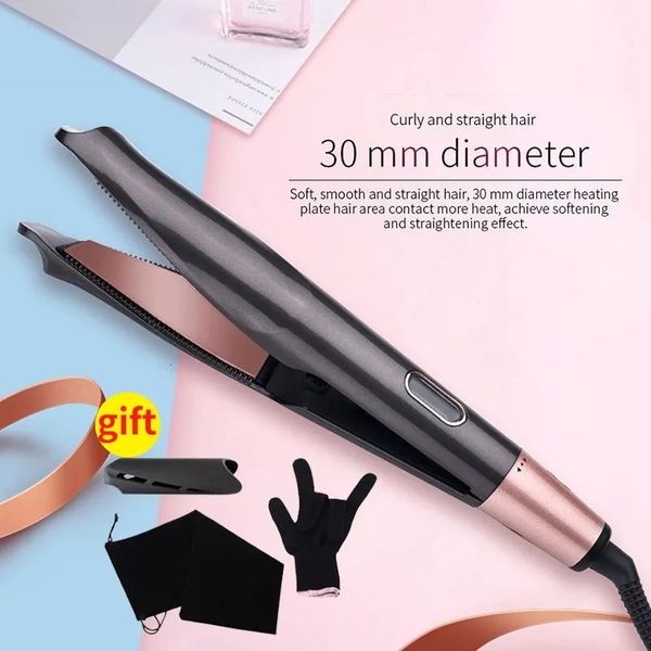 Hair lissers professionnels Ion Flat Iron Curling 2in1 Hair Saiderener and Curler Digital LCD Afficher la température réglable pour tous les types de cheveux 231201