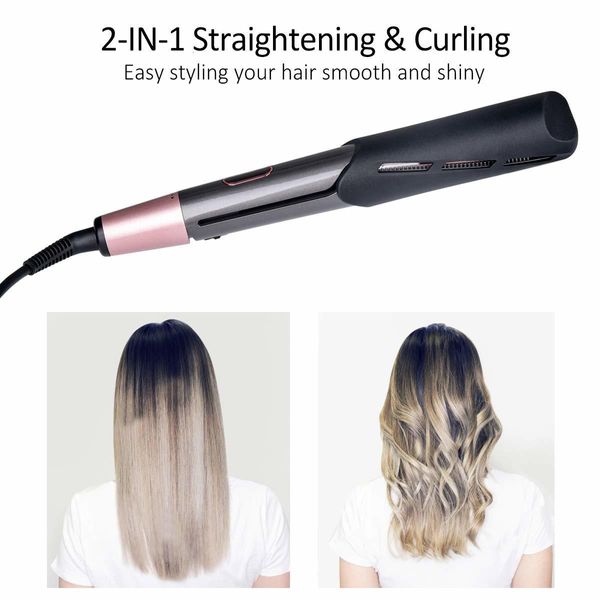 Planchas para el cabello Profesional Espiral Onda Rizo Y Plancha Recta Herramientas De Peinado 2 En 1 Rizador Enderezador Twisted Ionic Flat Styler 230831