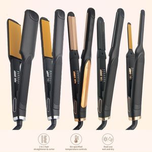 Hair Straighteners Professional Straightener Curler Ceramic Heating Plate Flat Iron Styling Curling hair Straighting 230209