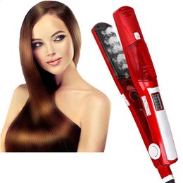 Piastra per capelli Piastra per capelli in ferro da stiro a vapore Piastra per capelli professionale Bigodino per capelli in ceramica Piastra per capelli Ferro arricciacapelli Strumento per lo styling per la cura dei capelli 231214