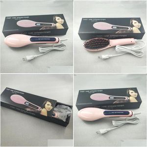 Lisseurs à cheveux Brosse à lisser Outil de coiffage droit Nasv Beautif Star Fer plat Peigne électronique Livraison directe Produits Soins Dhzdc