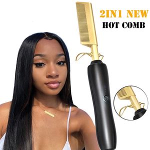 Hair Straighteners Straightener Flat Irons Straightening Brush Heating Comb Straight Styler Corrugation Curling Iron Curler 231101