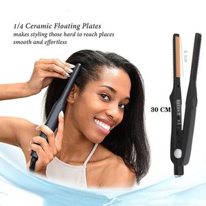 Fer à lisser Ultra-mince Lisseur Cheveux Bigoudi Cheveux Courts Mini Défrisage Fer Plat Cheveux Fer À Lisser Boucles De Laine Épaisse 230412