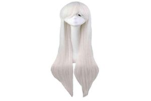 Perruques synthétiques de cheveux Cosplay Qqxcaiw perruque de Cosplay longue et droite noir violet rouge rose bleu brun foncé 100 Cm perruques de cheveux synthétiques 2205976577