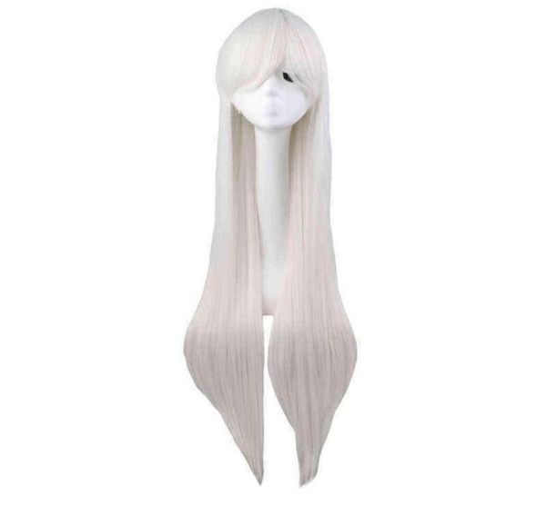 Pelucas sintéticas de pelo Cosplay Qqxcaiw Peluca de cosplay larga y recta Negro Púrpura Rojo Rosa Azul Marrón oscuro Pelucas de pelo sintético de 100 cm 2206158333