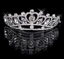 Haar tiaras op voorraad goedkoop 2020 Diamant Rhinestone Wedding Crown Hair Band Tiara Bridal Prom Evening Sieraden Headpieces 180258144885