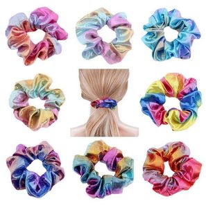 Attaches de cheveux anneau porte-queue de cheval femmes brillant élastique laser chouchous filles bandeau corde chouchou chapeaux bandeau chouchou en gros