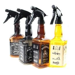 Haargereedschap 4 kleuren 500 ml Hairdressing Spray Bottle Retro Whisky Oil Head Heering Can Water Sprayer Professional Salon Barber Tool D DHDHR