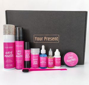 Herramientas para el cabello, cajas de instalación de pelucas personalizadas, Kit de pelucas de encaje de etiqueta privada, embalaje, tinte para cabellos impermeables, Control de bordes, pegamento de encaje 1666272