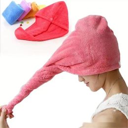 Serviette à cheveux Microfibre sec de douche sèche rapide Capes de cheveux serviette magique super absorbant séchant turban wrap chapeau spa casquette de bain