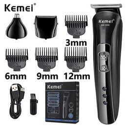 Trimmer de cheveux 3-en-1 Rasoir rechargeable Trim de cheveux Nose électrique Clipper professionnel HOMME BARD SORME KM-1506 Q240427