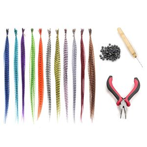 Tondeuse 55 stks Multicolor Synthetische Veren Voor Extensions DIY Micro Kralen Haarstukje pruik Gereedschap 230728