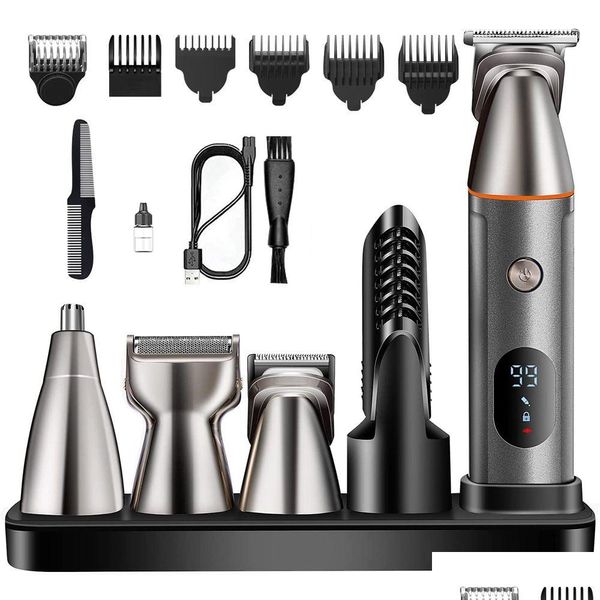 Cortadora de cabello Todo en uno Barba Trimer Clipper para hombres Cuerpo Nariz Kit de cuidado de la ingle para hombres Eliminación de afeitadora eléctrica Productos de entrega de gotas Dhony