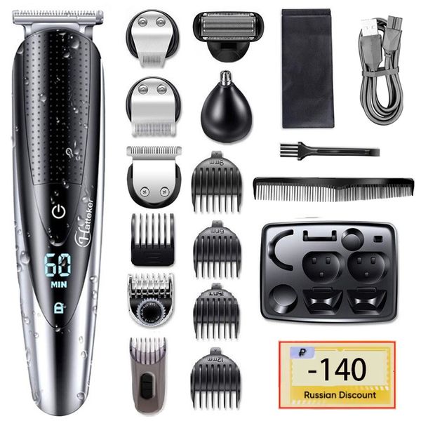 Tondeuse à cheveux tout en un pour hommes Kit de toilettage de barbe rasoir électrique corps toiletteur tondeuse nez oreille lavable 230403