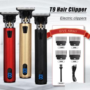 Cortadora de cabello Todo Metal Vintage T9 Hine Clipper para mujer Peluquería Corte de pelo profesional 0 mm Nariz y oreja Acabado Hombre Drop Entrega Prod DHC0Y