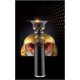 Cortadora de cabello Clipper Afeitadora eléctrica inalámbrica Pantalla LCD 0 mm Hombres Barbero Corte Hine Temporizador recargable Barba Productos de entrega DHSZ9