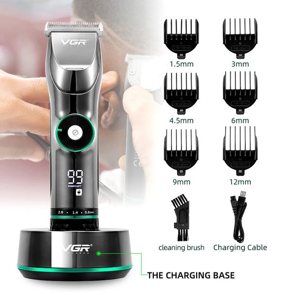 Tondeuse à cheveux Clipper Hommes Barbe Visage Corps Professionnel Sans Fil Rechargeable Cutter Kit Barber Shop Forte Puissance Tondeuses 231129