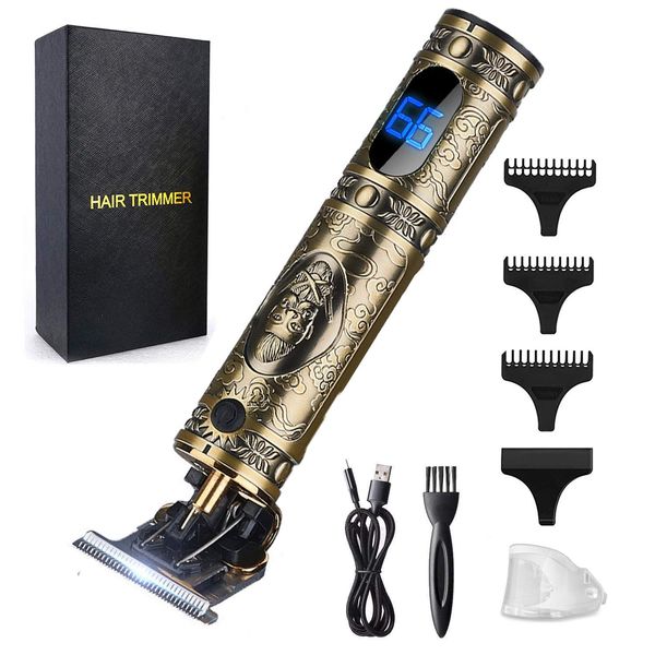 Tondeuse à cheveux Tondeuses pour hommes Barbiers professionnels sans fil T Blade Beard Edger Liners Barber Shavers Cutting Gold Knight Cl Lulubaby Amhfx