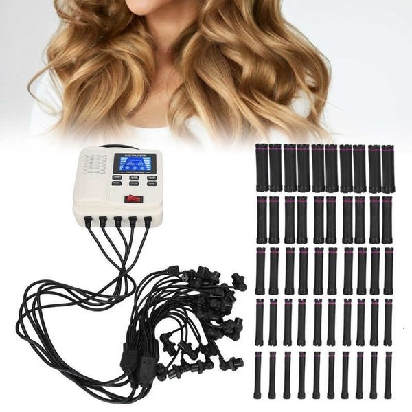 Tondeuse à cheveux numérique PTC chauffage Perm Machine avec 50pcs rouleau outil de style de température réglable 20 pièces ensemble d'éponge d'isolation 230823