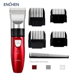 Haar Trimmer Enchen Professional Hair Trimmer Oplaadbare elektrische Clipper Men Draadloos kapsel Verstelbaar keramische mes Sharp 230403