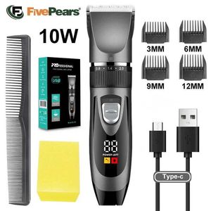 Trimmer de cheveux FivePears Barber High Power Electric 10W Mens sans fil charge Q240427