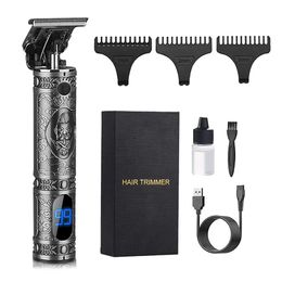 Haartrimmer voor mannen baard Zero Gapped Barber Draadloos LCD -display Oplaadbaar omvat Clipper Oil Drop levering 2022 Lulubaby Amijs